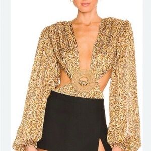 Bronx and Banco Gold Patterned Bodysuit